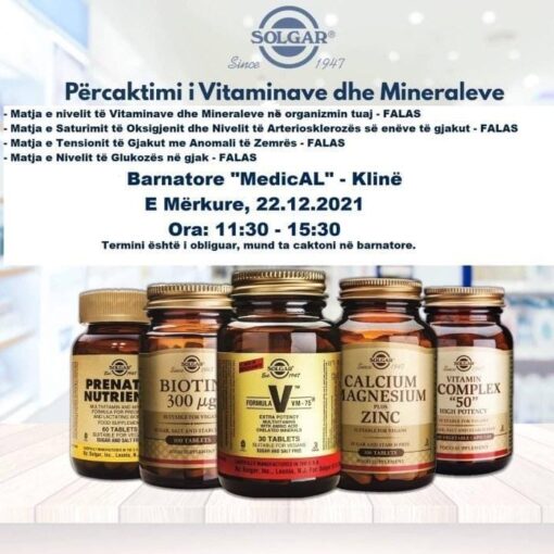 Përcaktimi i Vitaminave dhe Mineraleve