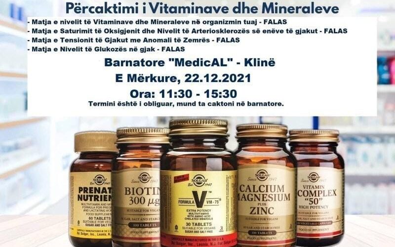 Përcaktimi i Vitaminave dhe Mineraleve